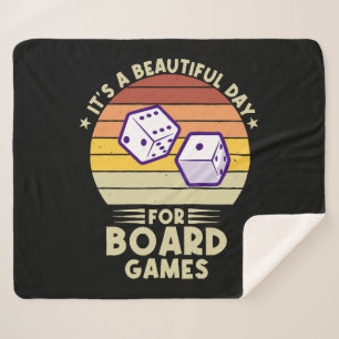 It's A Beautiful Day For Board Games funny gamer Sherpa Blanket
