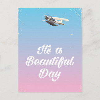 Its a beautiful day inspirational quote postcard