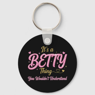 It's A Betty Thing Pink Gold Women Gift Keychain