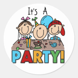 It's a Birthday Party T-shirts and Gifts Classic Round Sticker