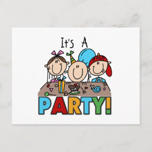 It's a Birthday Party T-shirts and Gifts Invitation Postcard