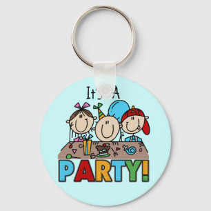 It's a Birthday Party T-shirts and Gifts Keychain