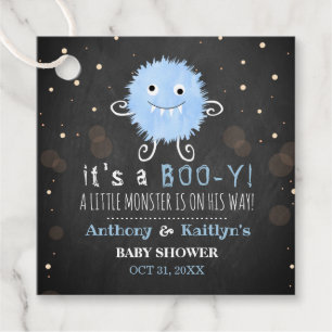 It's A Boo-y! Little Monster Halloween Baby Shower Favour Tags
