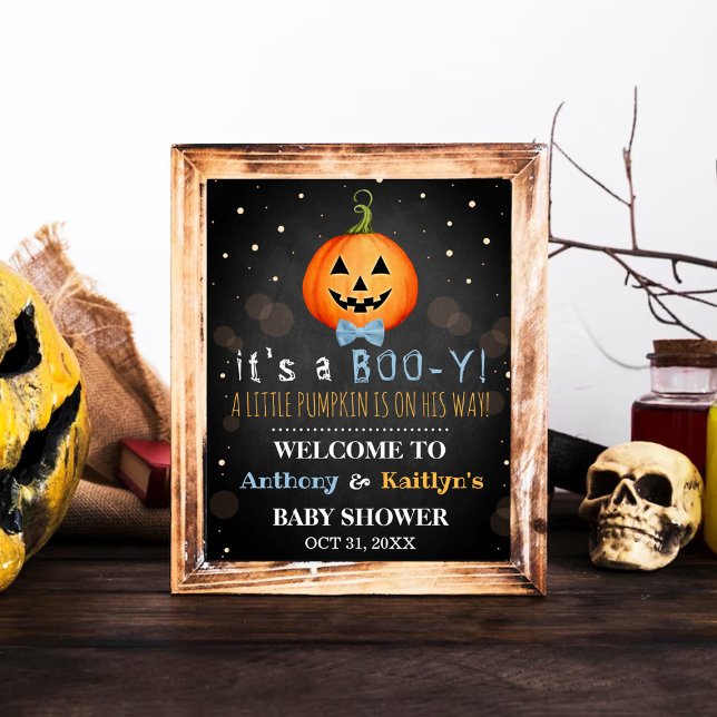 It's A Boo-y! Little Pumpkin Halloween Baby Shower Poster (Creator Uploaded)