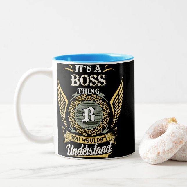  It's A Boss Thing You Couldn't Understand Two-Tone Coffee Mug (With Donut)