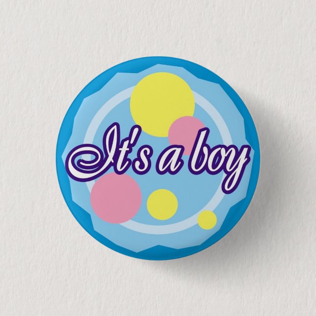 It's A Boy! 1 Inch Round Button (Front)
