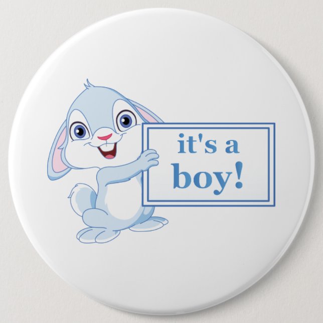It's a Boy 6 Inch Round Button (Front)