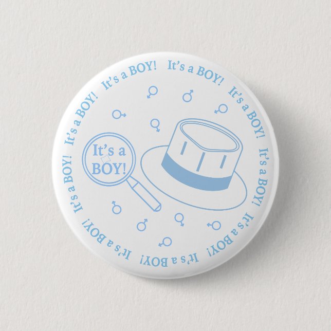 It's a Boy! announcement 2 Inch Round Button (Front)