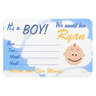 It's a Boy Announcement Customized Magnet