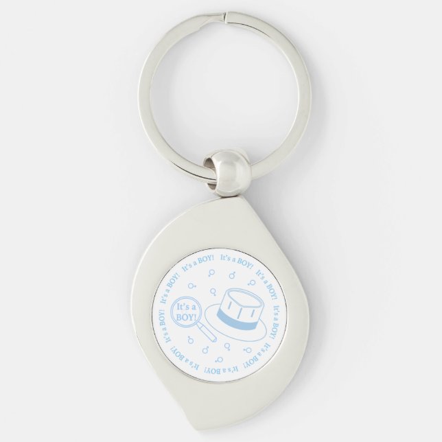It's a Boy! announcement Keychain (Front)