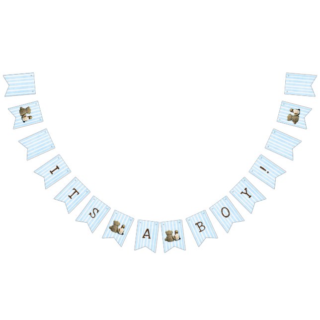 Its a boy, Baby and Teddy Bear Baby Shower Banner (All)