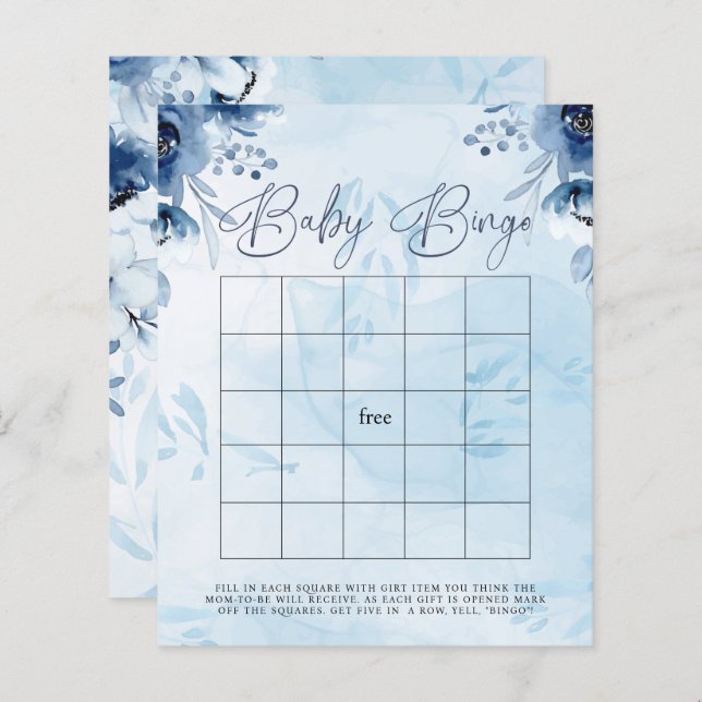  Its a Boy Baby Bingo Baby Shower Game (Front/Back)