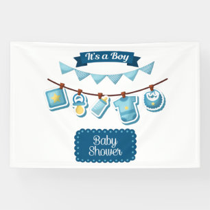 It's A Boy Baby Shower 4x6 Vinyl Banner