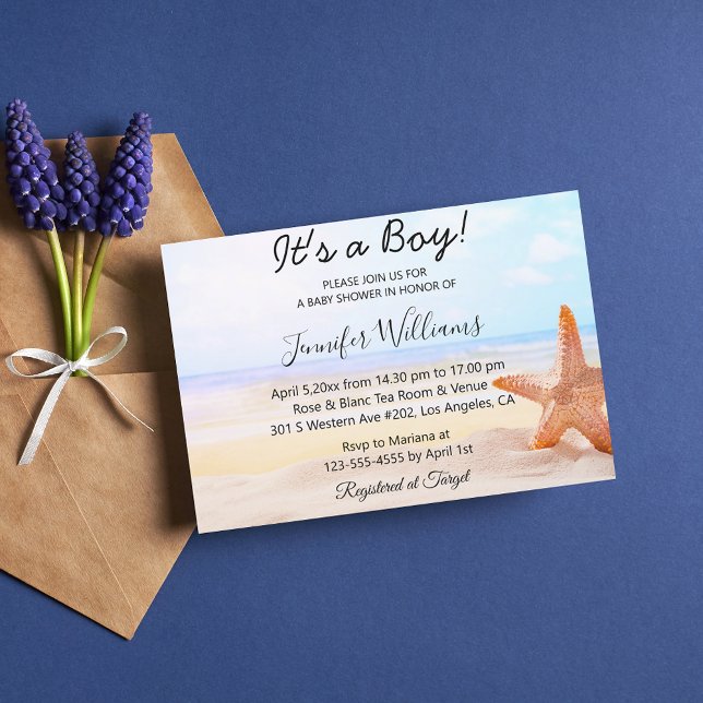 its a boy, baby shower, beach tropical summer invitation (Creator Uploaded)
