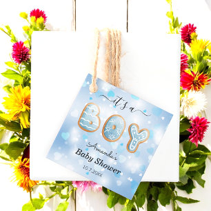 Its a Boy Baby Shower Blue White Favour Tags
