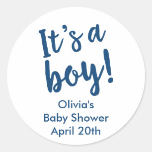 It's A Boy Baby Shower Favour Tag Navy Blue
