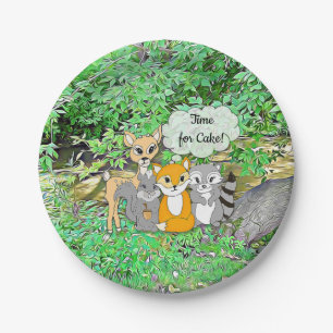 It's a Boy! Baby Shower Forest Animals Themed Paper Plate