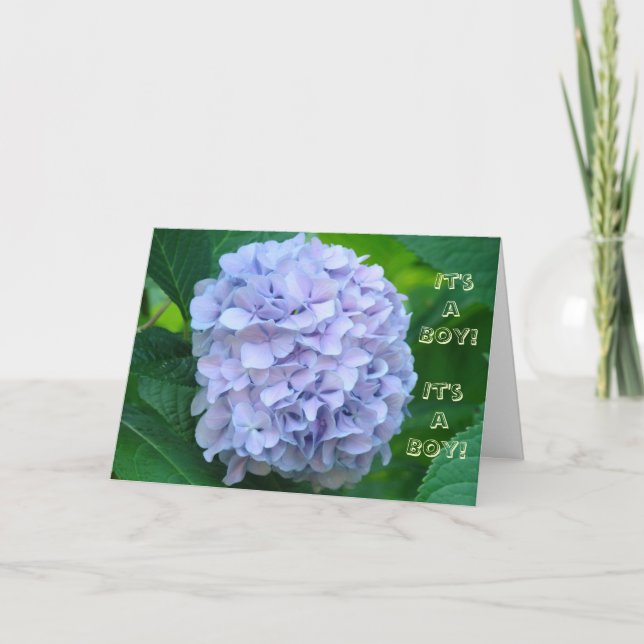 It's a Boy! Baby Shower Invitations Blue Flowers (Front)