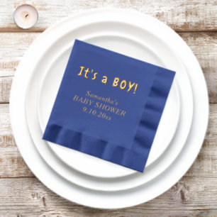 It's a Boy Baby Shower Name Foil Napkins