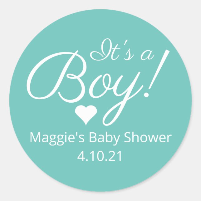 It's a Boy Baby Shower Stickers (Front)