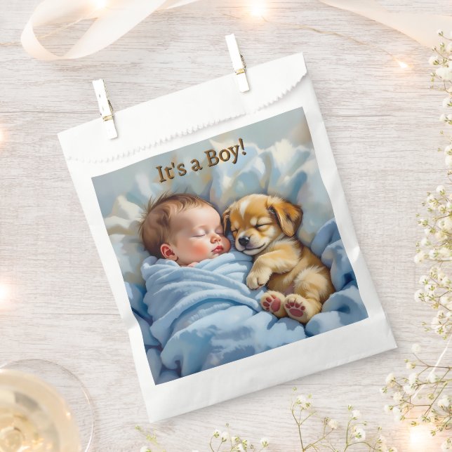 It's a Boy | Baby Shower Thank You Favour Bag (Clipped)