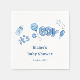 Its a Boy Baby Things Blue Boy Baby Shower Napkin
