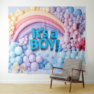 It's a Boy Balloon Arch Backdrop Tapestry