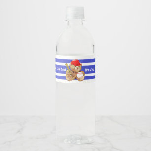 It's a Boy Baseball Baby Shower Water Bottle Label