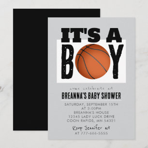 It's a Boy Basketball Baby Shower Party Invitation