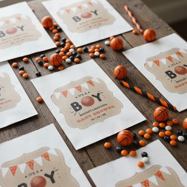 It's A Boy! Basketball Themed Co-ed Baby Shower Favour Bag (Creator Uploaded)