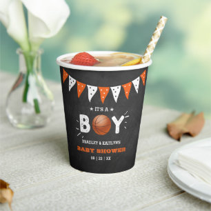 It's A Boy! Basketball Themed Co-ed Baby Shower Paper Cups
