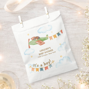 It's A Boy Bear Airplane Sky Baby Shower  Favour Bag