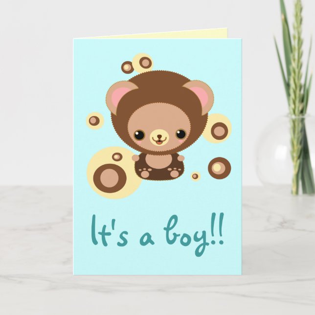 It's a boy!! bear announcement (Front)