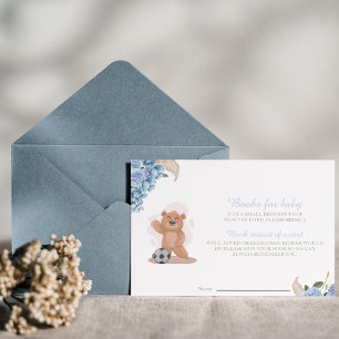 It's a boy bear  Books for baby blue baby shower Invitation