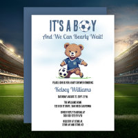 It's A Boy Bearly Wait Soccer Player Baby Shower