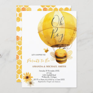 it's a boy Bee Watercolor Baby Shower Invitation