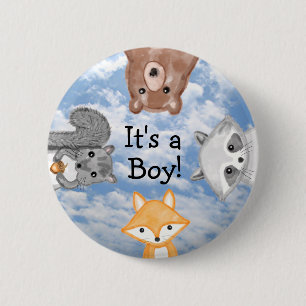 It's a Boy Birth Announcement  2 Inch Round Button