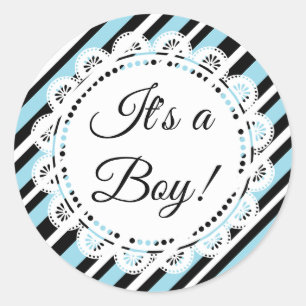 It's a Boy Blue and Black Stickers