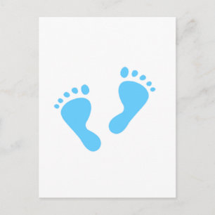 It's a Boy - Blue Baby Feet Announcement Postcard