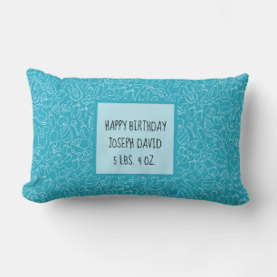 It's a Boy Blue Baby Shower Personalized Lumbar Pillow