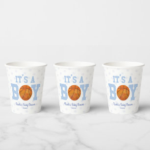 It's A Boy! Blue Basketball Baby Shower Paper Cups