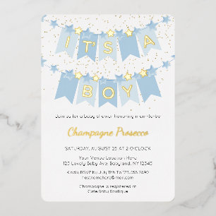 It's A Boy Blue Bunting Flags Photo Baby Shower