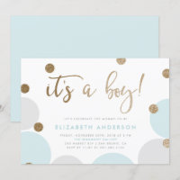 It's a Boy! | Blue & Gold Confetti Baby Shower