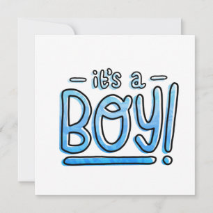 It's A Boy Blue Gradient Congratulations Holiday Card
