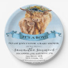  It's a Boy Blue Highland Cow Calf Baby Shower 