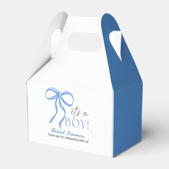 It's a Boy Blue Ribbon Favor Box (Front Side)