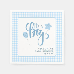 It's a Boy Blue Simple Script Baby Shower Napkin