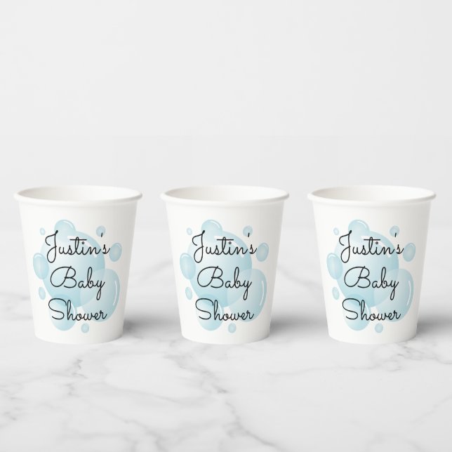 Its a boy blue soap bubbles baby shower party paper cups (Multi)