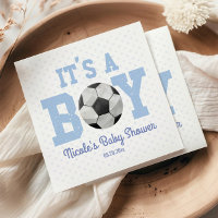 It's A Boy! Blue Soccer Ball Baby Shower