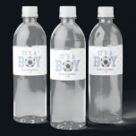 It's A Boy! Blue Soccer Ball Baby Shower Water Bottle Label<br><div class="desc">These are Soccer Ball themed water bottle labels with a blue polka dot design. It's a boy! The design is simple and minimal.</div>